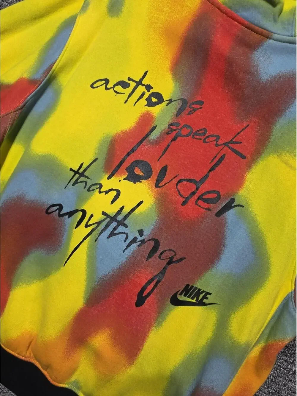 Nike Tie-Dye Pullover Hoodie in Yellow, Red, Blue